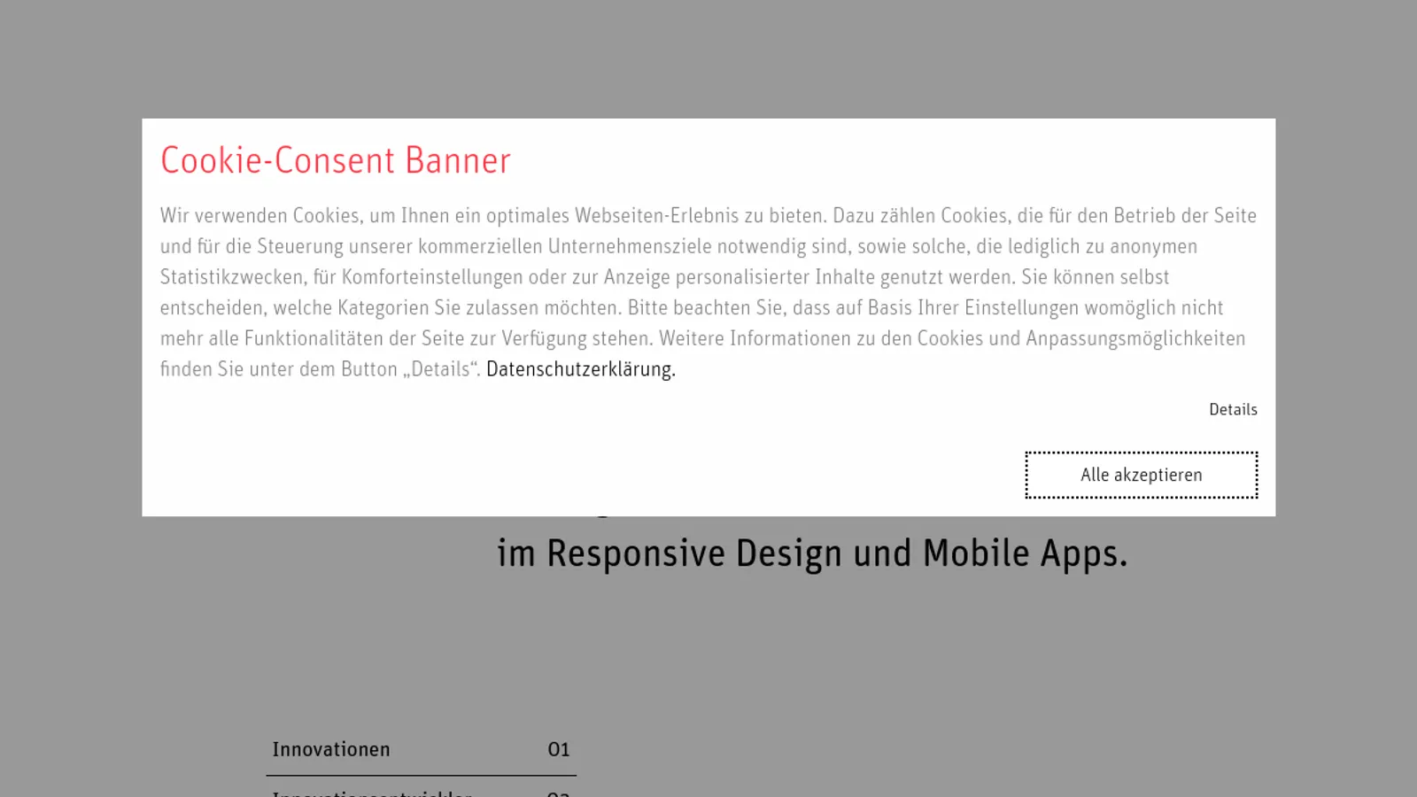 Screenshot of the IntelligentMobiles GmbH homepage