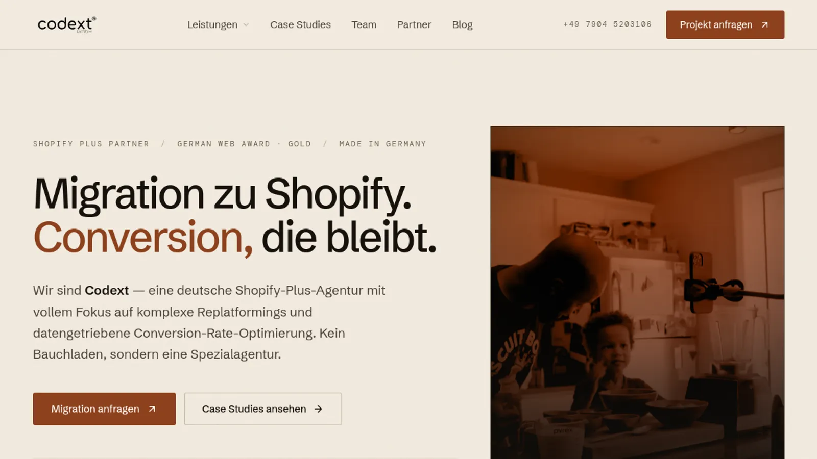 Screenshot of the Codext GmbH homepage
