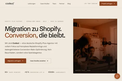 Screenshot of the Codext GmbH homepage