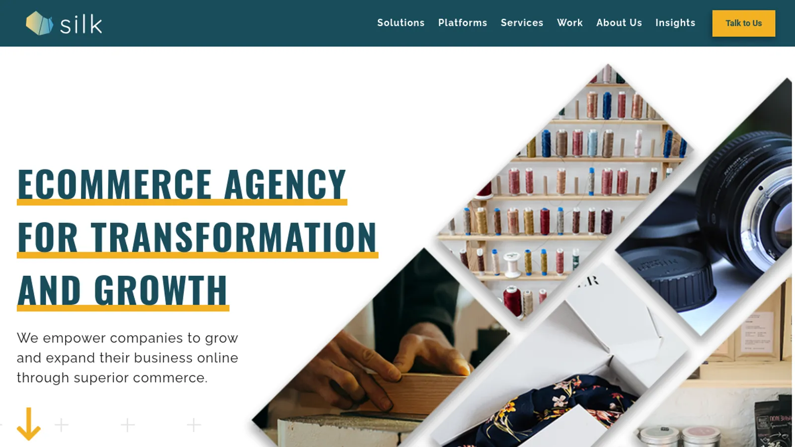 Screenshot of the Silk Commerce homepage