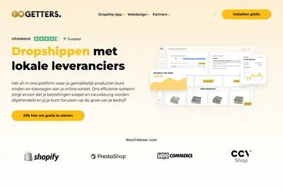 Screenshot of the GOGETTERS. homepage