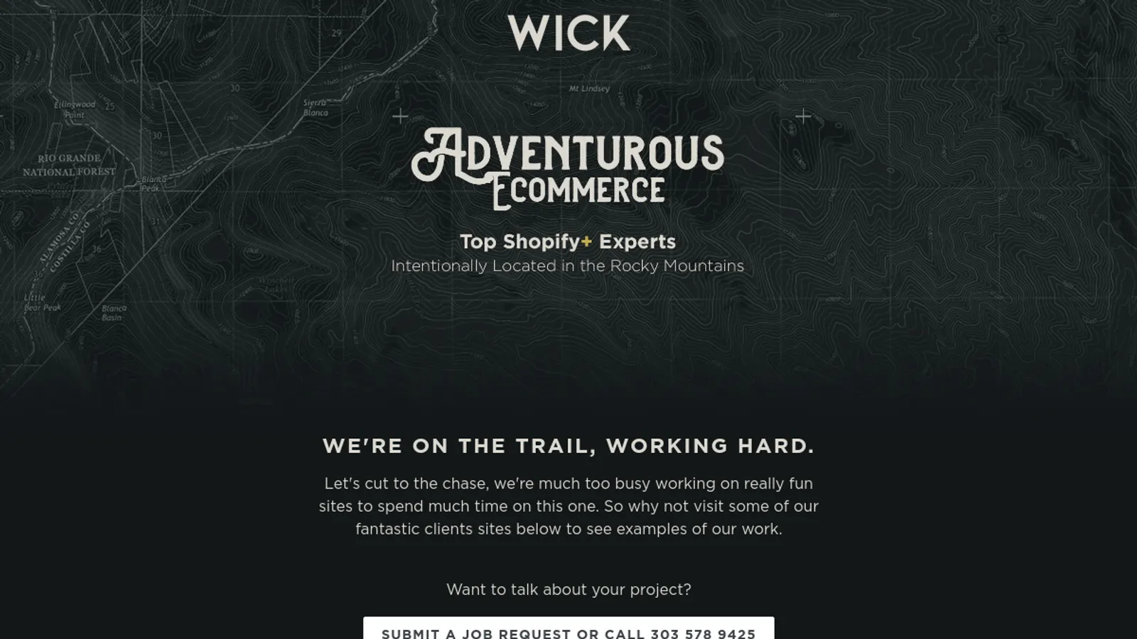 Screenshot of the Wick Creative homepage