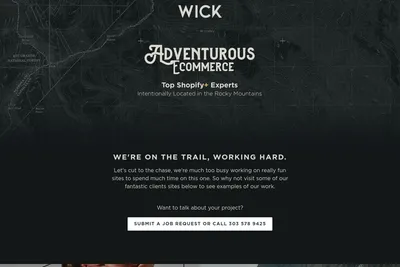 Screenshot of the Wick Creative homepage