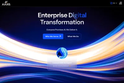 Screenshot of the AAXIS homepage