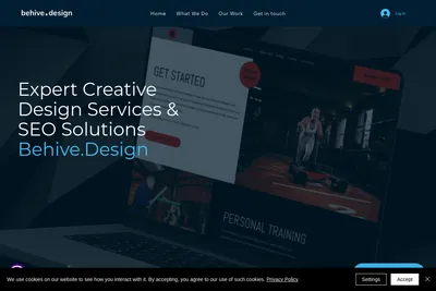 Screenshot of the beHIVE Design Ltd homepage
