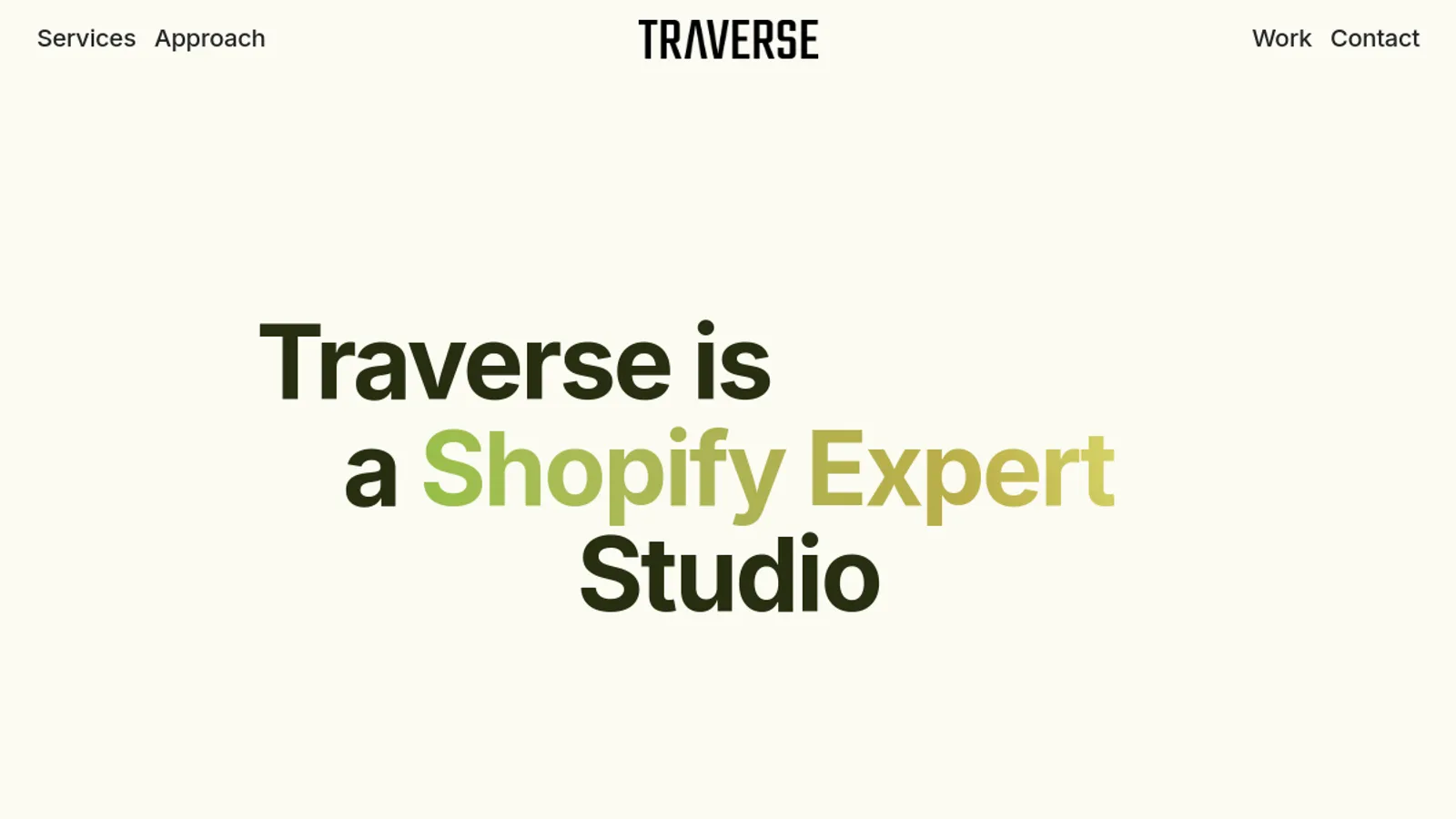 Screenshot of the Traverse: A Theme Development Studio homepage