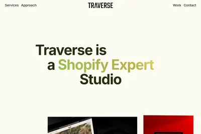Screenshot of the Traverse: A Theme Development Studio homepage