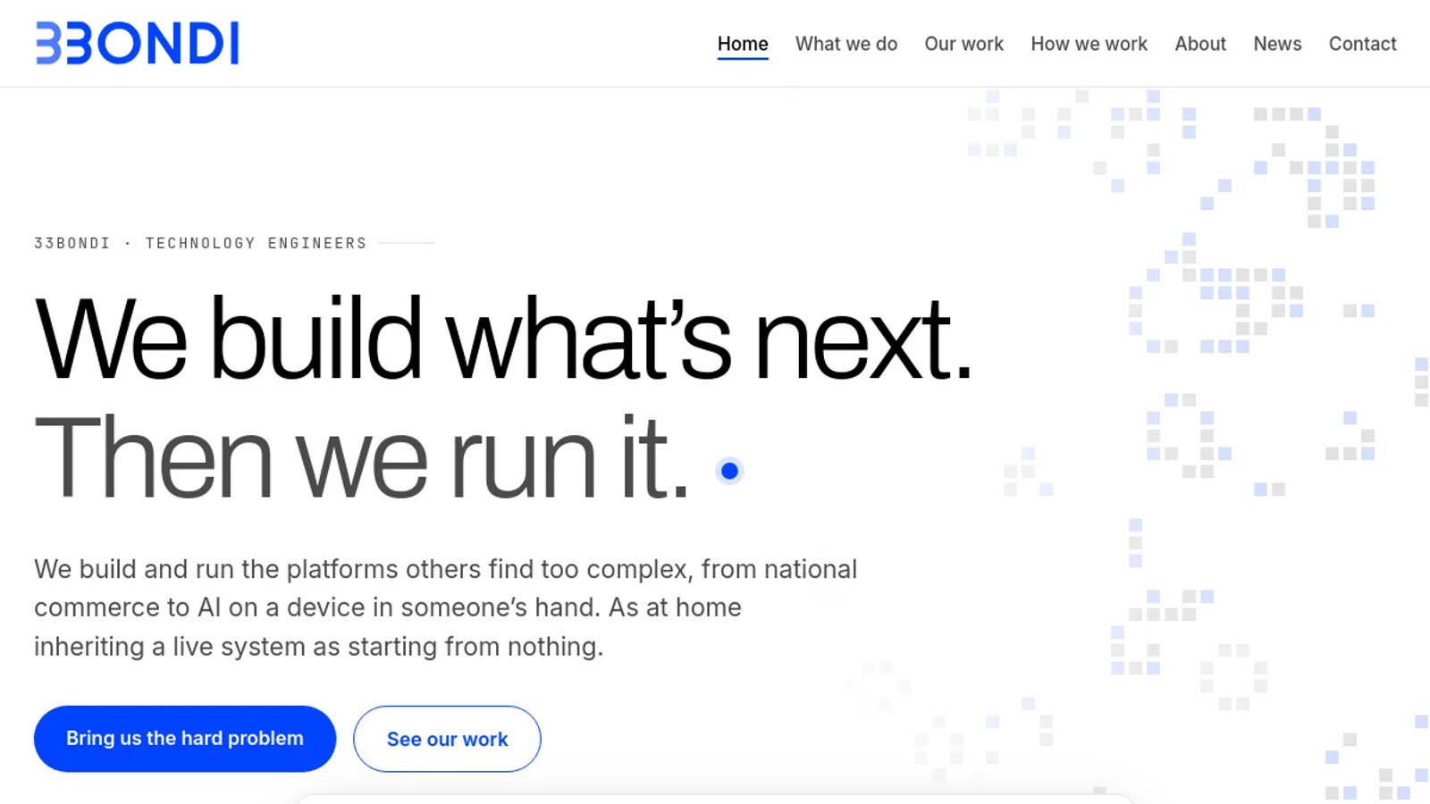 Screenshot of the 33 Bondi homepage