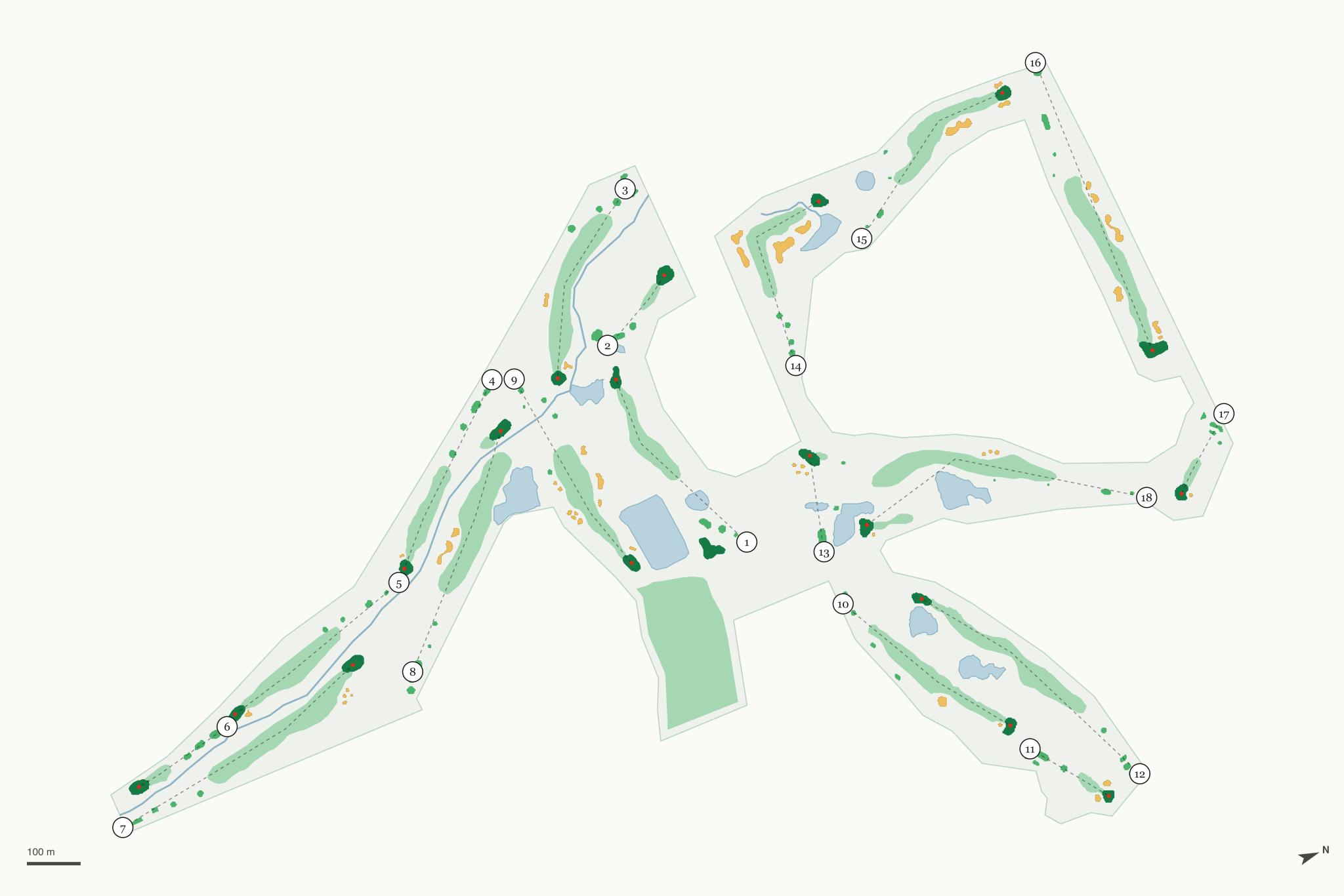 Map of Whispering Creek Golf Club