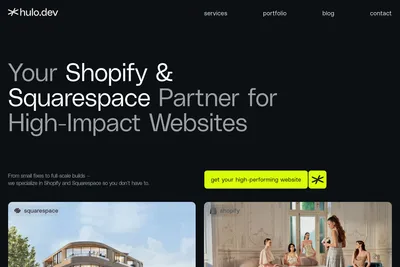 Screenshot of the hulo.dev homepage