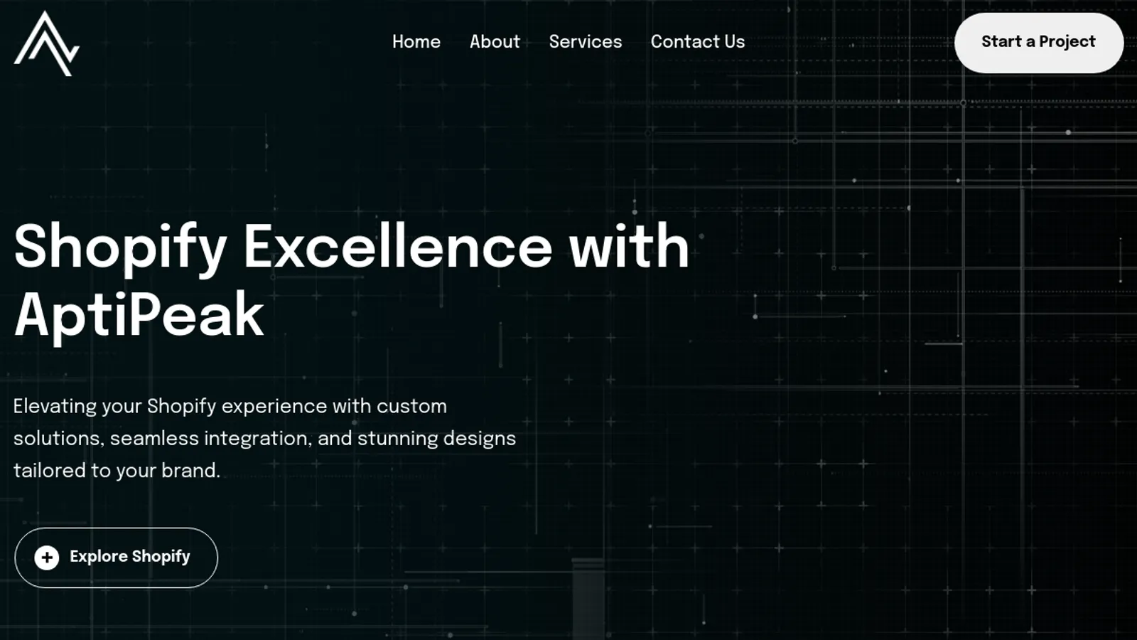 Screenshot of the AptiPeak homepage