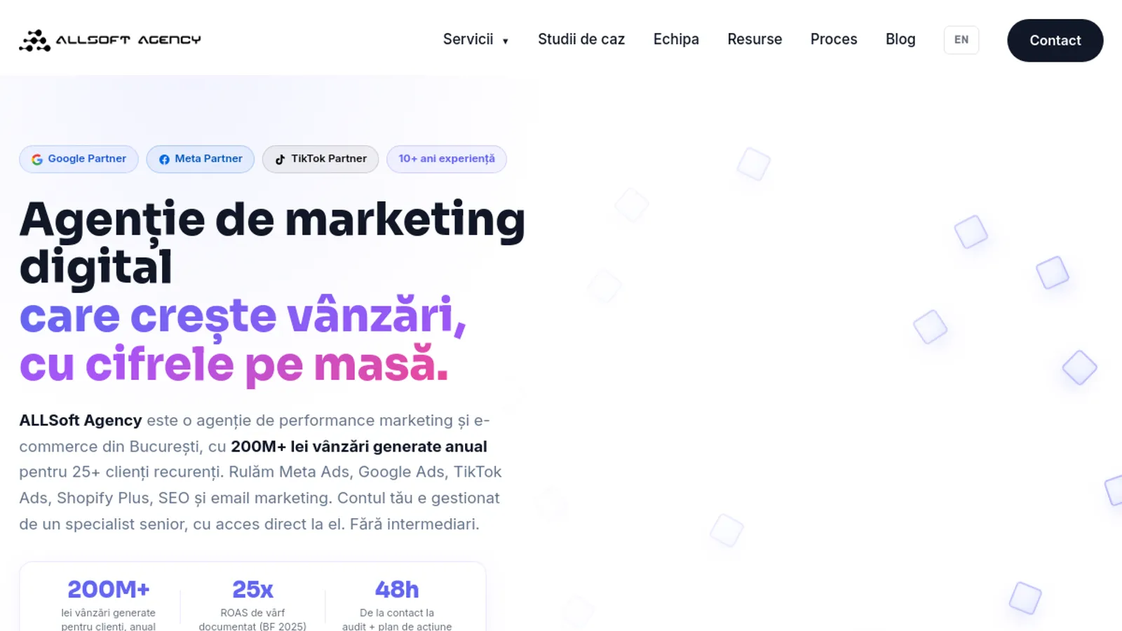 Screenshot of the ALLSOFT AGENCY homepage