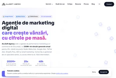 Screenshot of the ALLSOFT AGENCY homepage