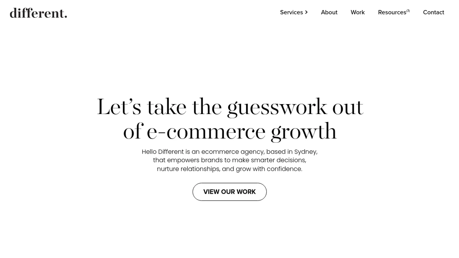 Screenshot of the Hello Different Pty Ltd homepage