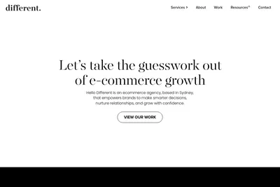 Screenshot of the Hello Different Pty Ltd homepage