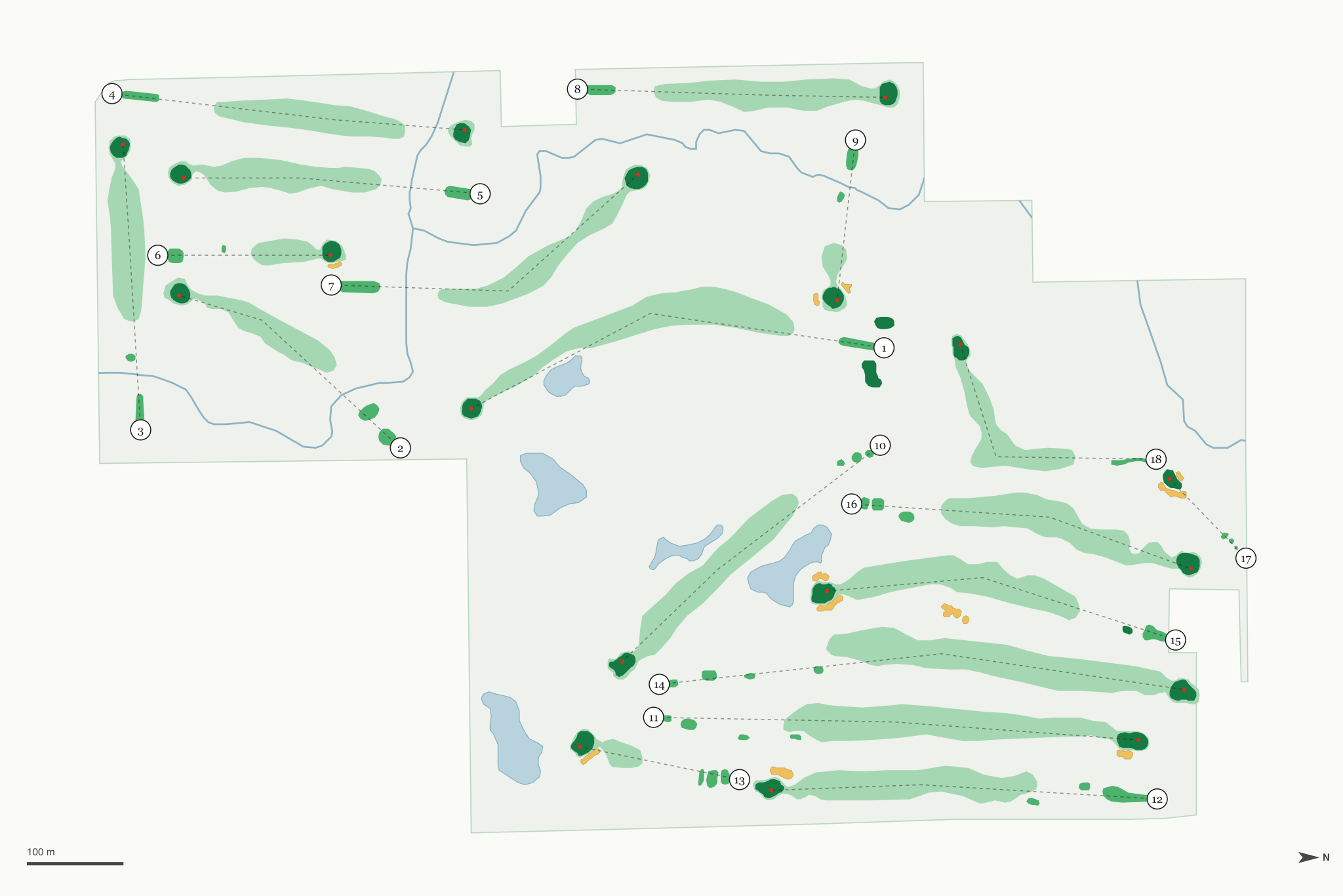 Map of Pine Valley Golf Course