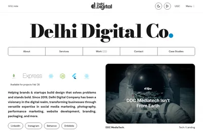 Screenshot of the Delhi Digital Co. homepage