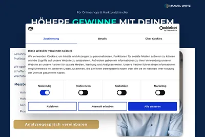 Screenshot of the Manuel Wirtz homepage