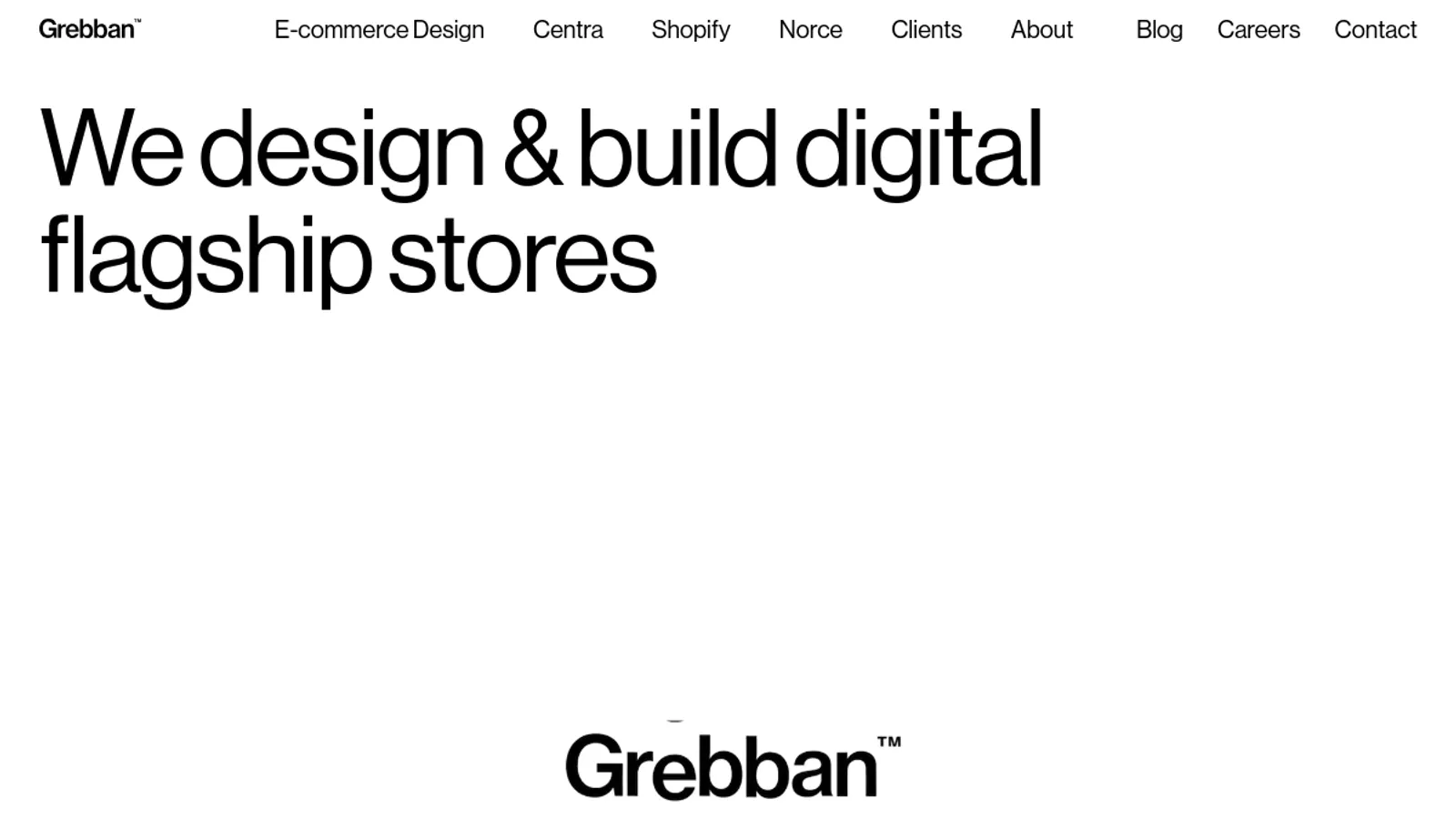 Screenshot of the Grebban Design AB homepage