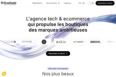 Screenshot of the Gradiweb homepage