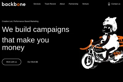 Screenshot of the Backbone Marketing homepage