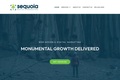 Screenshot of the Sequoia Digital Marketing homepage