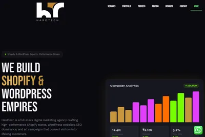 Screenshot of the HARDIK homepage