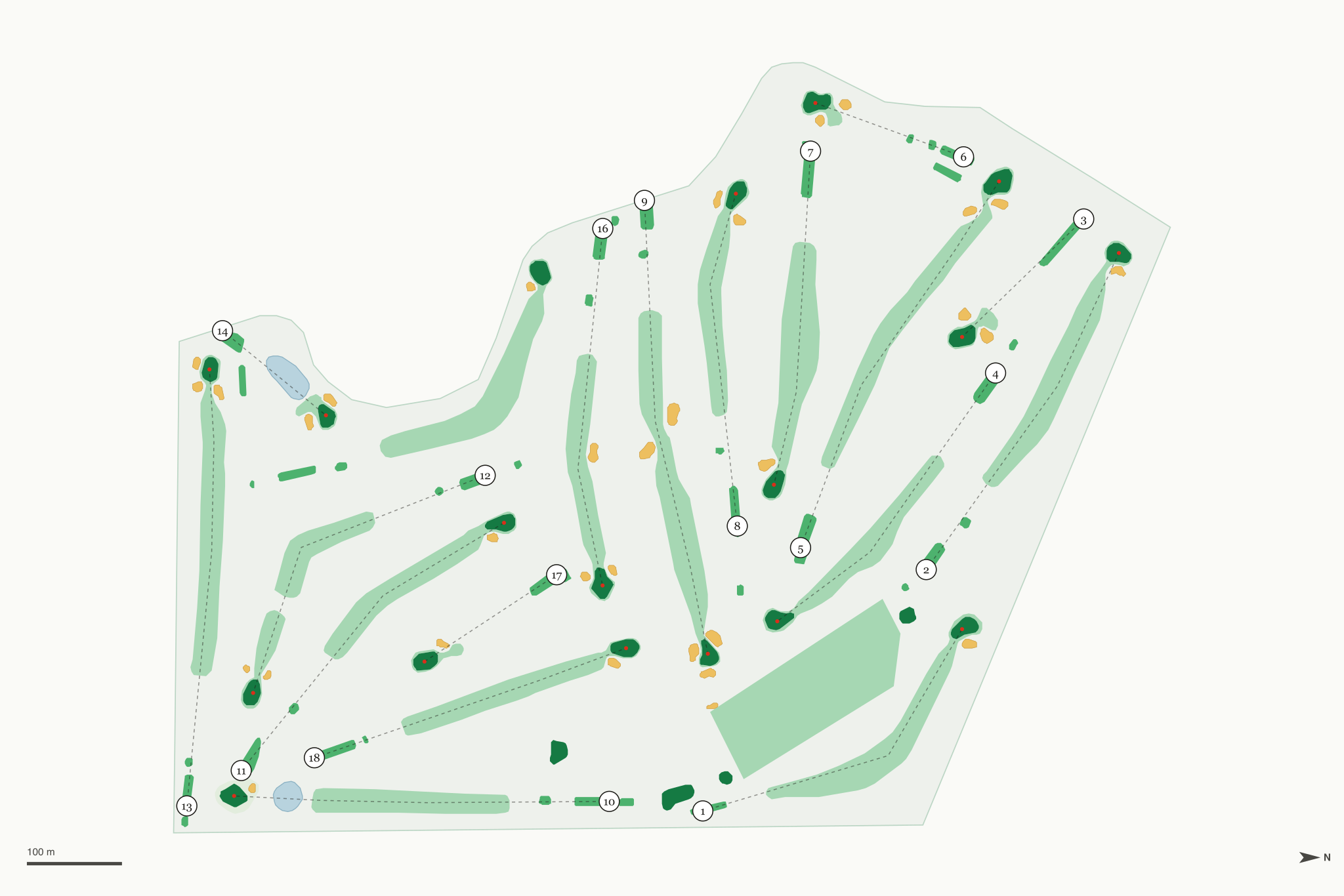 Map of Lake Spanaway Golf Course