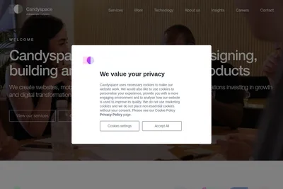 Screenshot of the Candyspace homepage