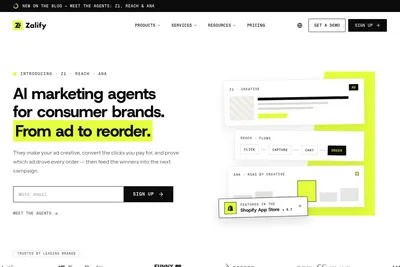 Screenshot of the Zalify 极力飞 homepage