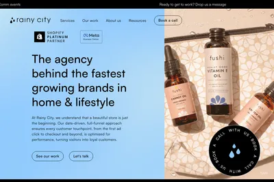 Screenshot of the Rainy City Agency homepage