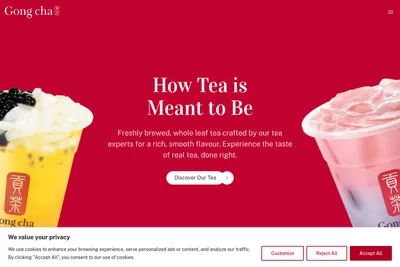 Gong Cha website homepage