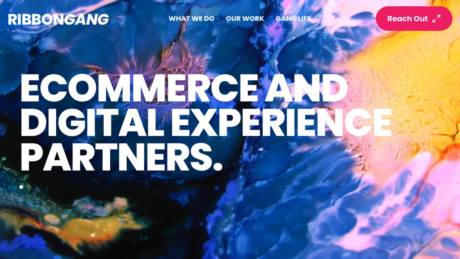 Screenshot of the Ribbon Gang homepage
