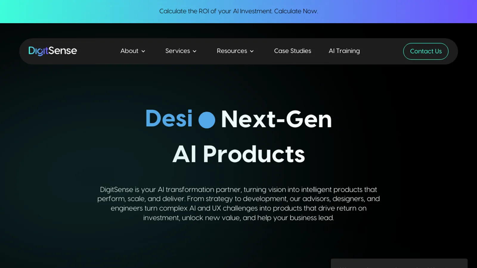 Screenshot of the DigitSense Limited homepage