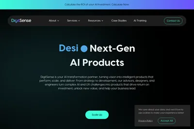 Screenshot of the DigitSense Limited homepage