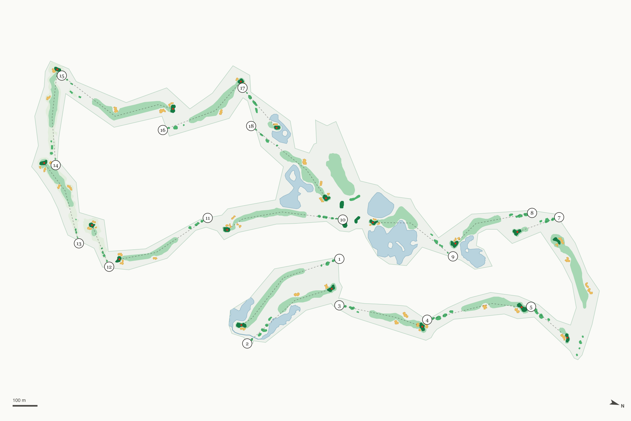 Map of Woodlands Golf Course