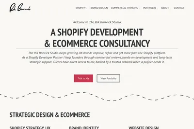 Screenshot of the The Rik Barwick Studio homepage