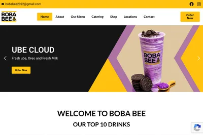 Boba Bee website homepage