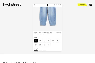 Screenshot of the Hyghstreet homepage