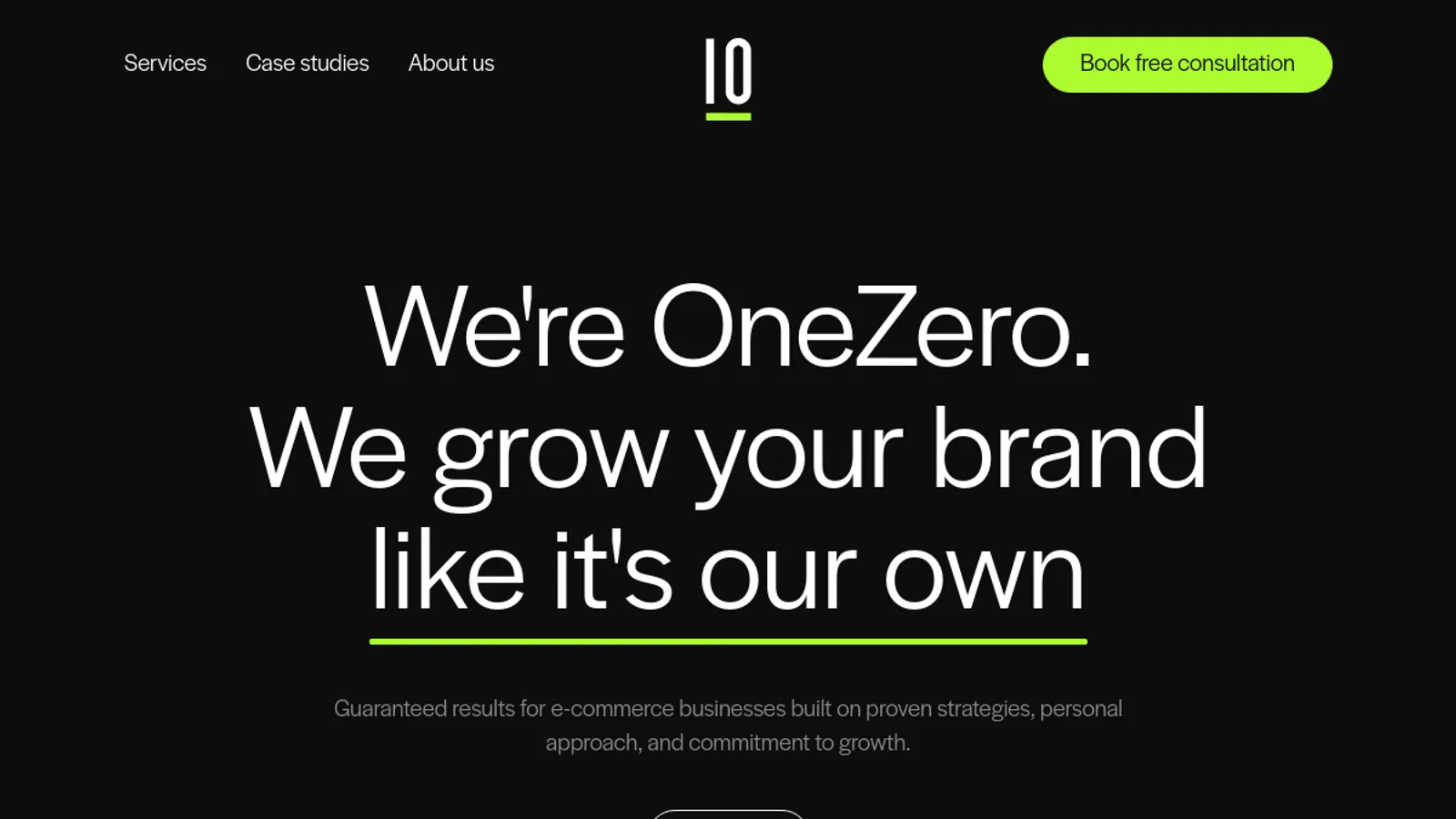 Screenshot of the OneZero homepage