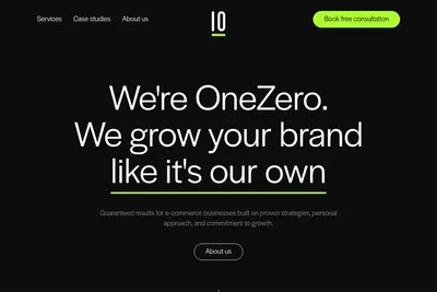 Screenshot of the OneZero homepage