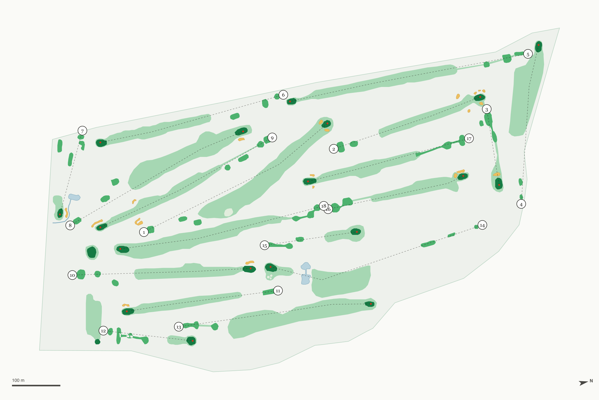 Map of Four Lakes Country Club
