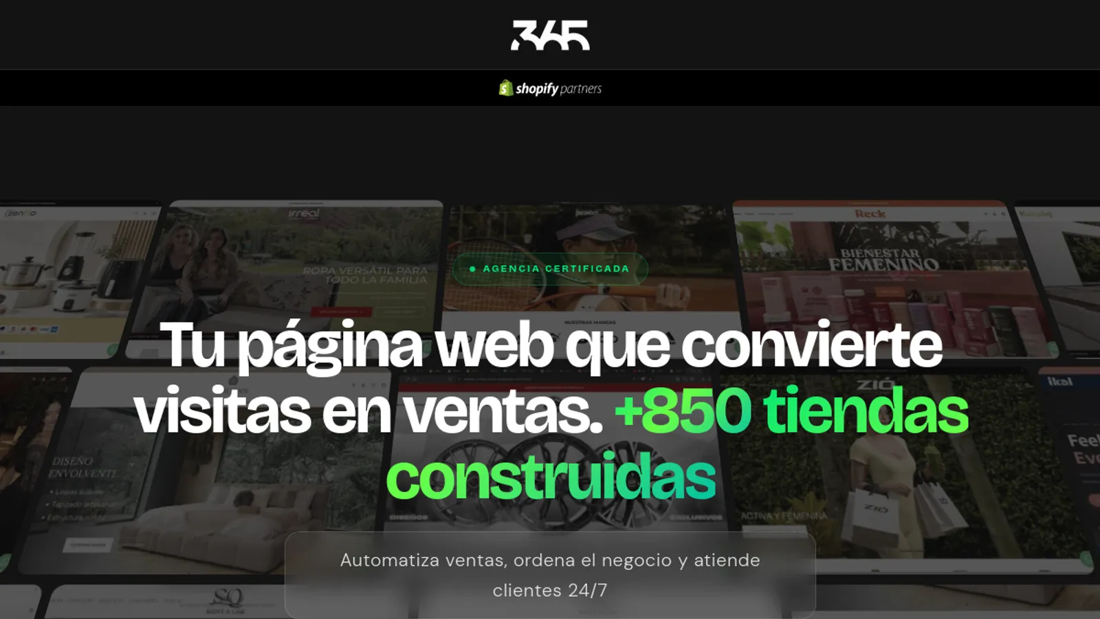 Screenshot of the 365 Company homepage