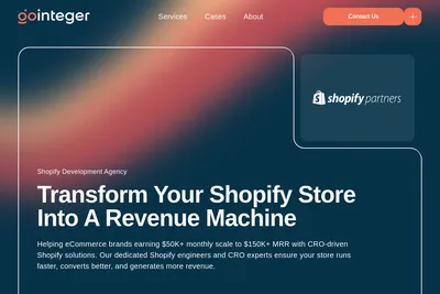 Screenshot of the GoInteger homepage