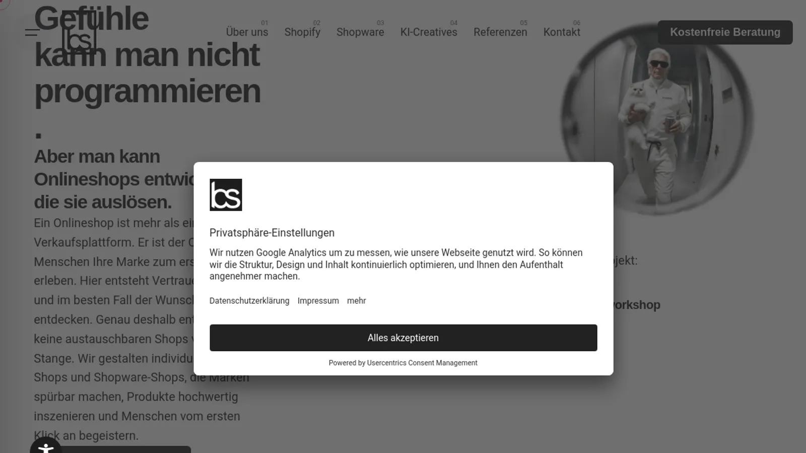 Screenshot of the bs style GmbH homepage