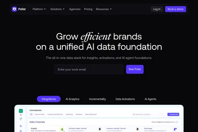 Screenshot of the Polar Analytics homepage