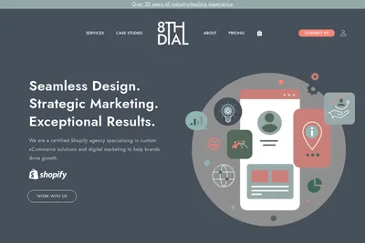 Screenshot of the 8th Dial homepage