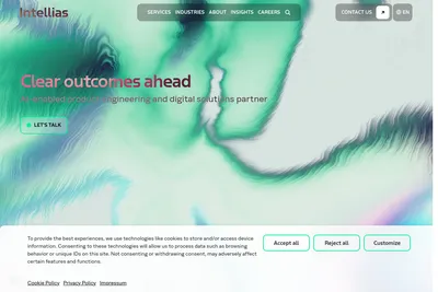 Screenshot of the Intellias homepage
