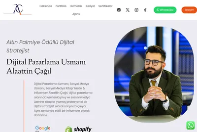 Screenshot of the Alaattin Cagil homepage