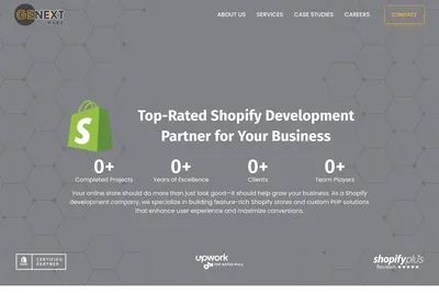 Screenshot of the Genextwebs Technologies homepage